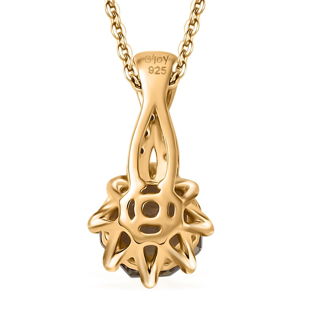 D'Joy AAA Turkizite and White Zircon 1.15 ctw Infinity Pendant Necklace in 18K Vermeil Yellow Gold Over Sterling Silver 20 Inches