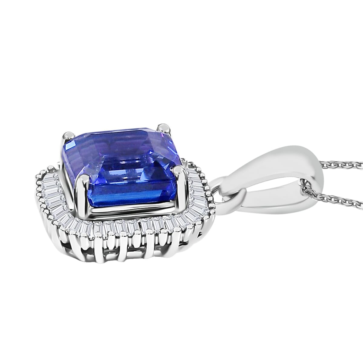 Rhapsody AAAA Tanzanite and E-F VS2 Diamond 2.84 ctw Pendant Necklace 20 Inches in 18K White Gold image number 2
