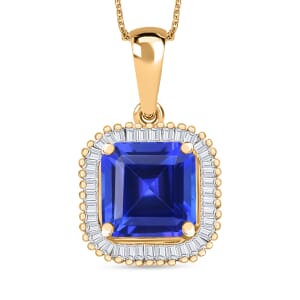 Rhapsody AAAA Tanzanite and E-F VS2 Diamond 2.84 ctw Pendant Necklace 20 Inches in 18K Yellow Gold