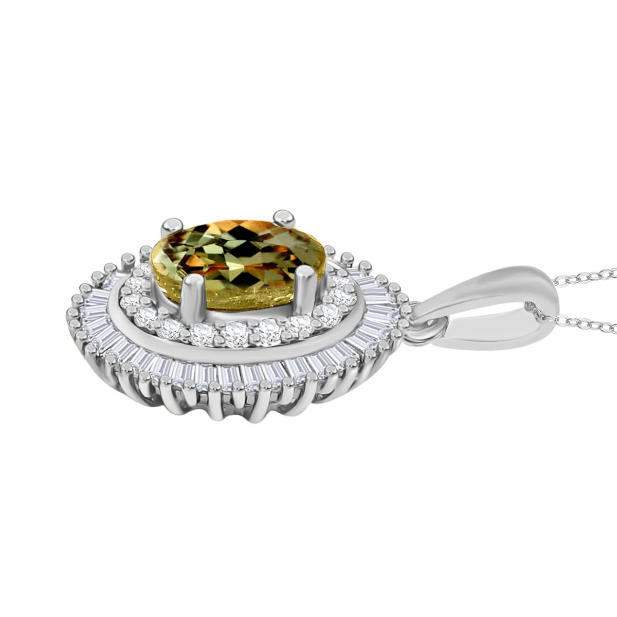 Rhapsody AAAA Turkizite and E-F VS2 Diamond 1.08 ctw Pendant Necklace 20 Inches in 950 Platinum image number 2