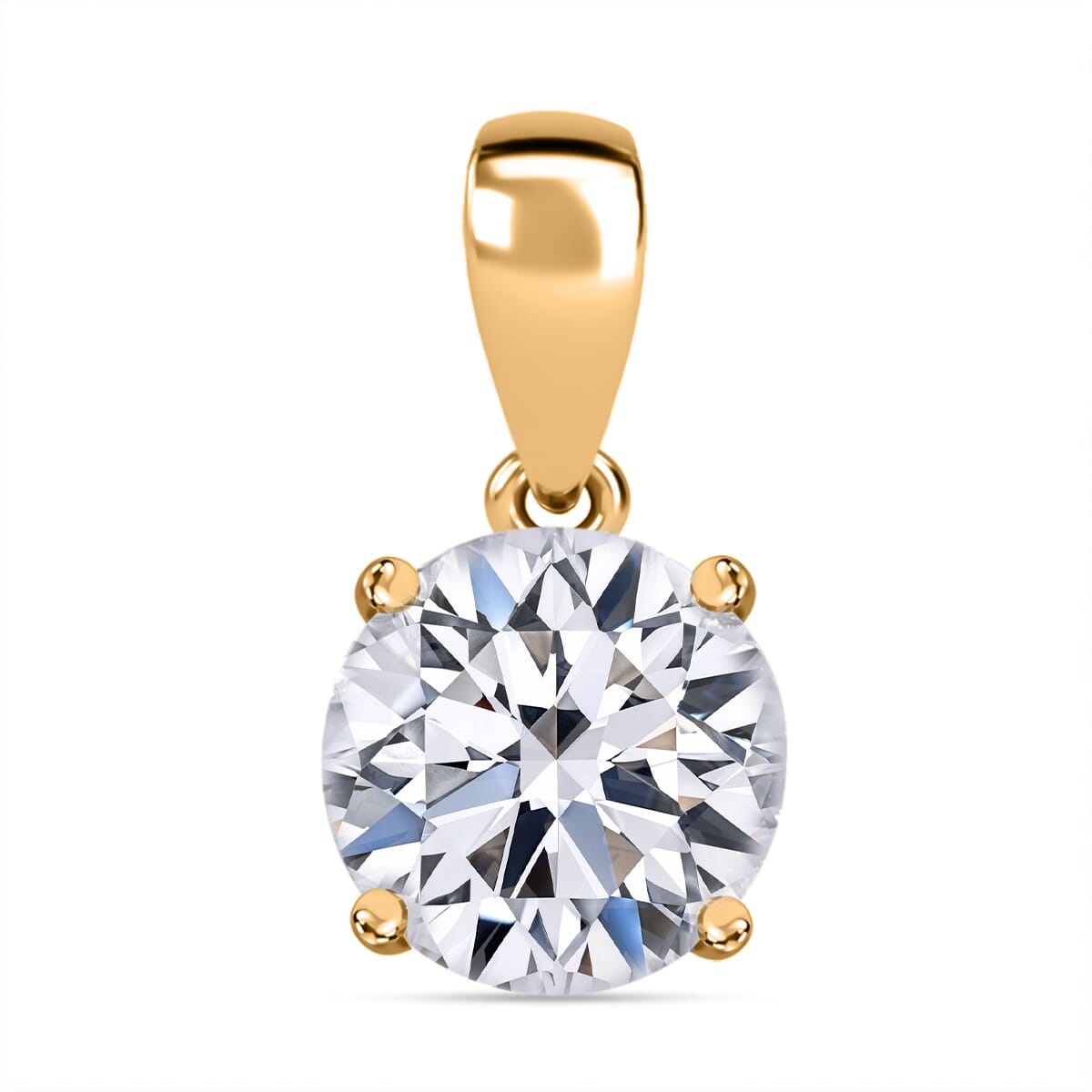 IGI Certified Luxuriant Lab Grown Diamond E-F VS 4.00 ctw Solitaire Pendant Necklace in 14K Yellow Gold 20 Inches image number 0