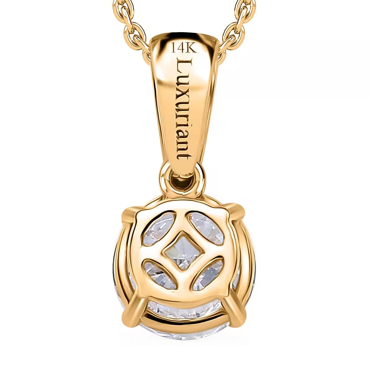 IGI Certified Luxuriant Lab Grown Diamond E-F VS 4.00 ctw Solitaire Pendant Necklace in 14K Yellow Gold 20 Inches image number 9