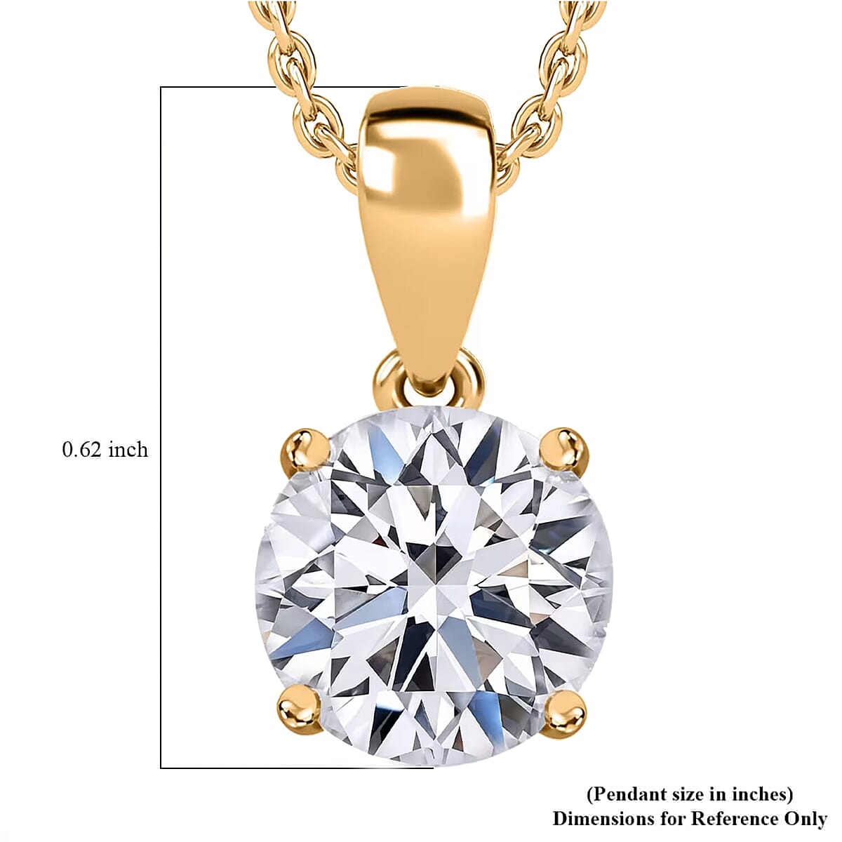 IGI Certified Luxuriant Lab Grown Diamond E-F VS 4.00 ctw Solitaire Pendant Necklace in 14K Yellow Gold 20 Inches image number 10