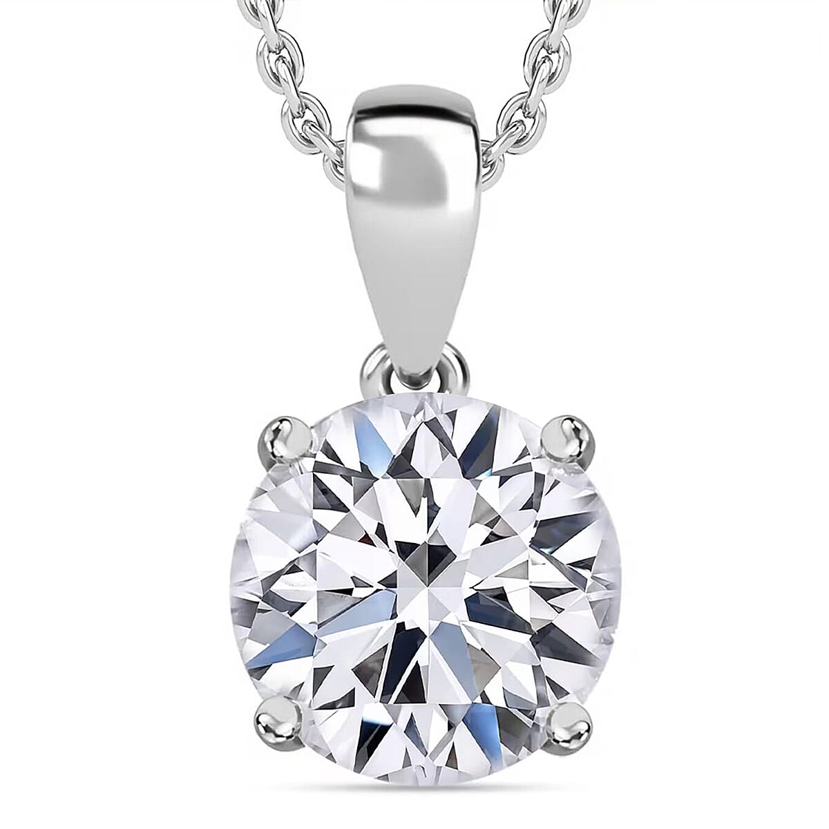 IGI Certified Luxuriant Lab Grown Diamond E-F VS 4.00 ctw Solitaire Pendant Necklace in 950 Platinum 20 Inches image number 0