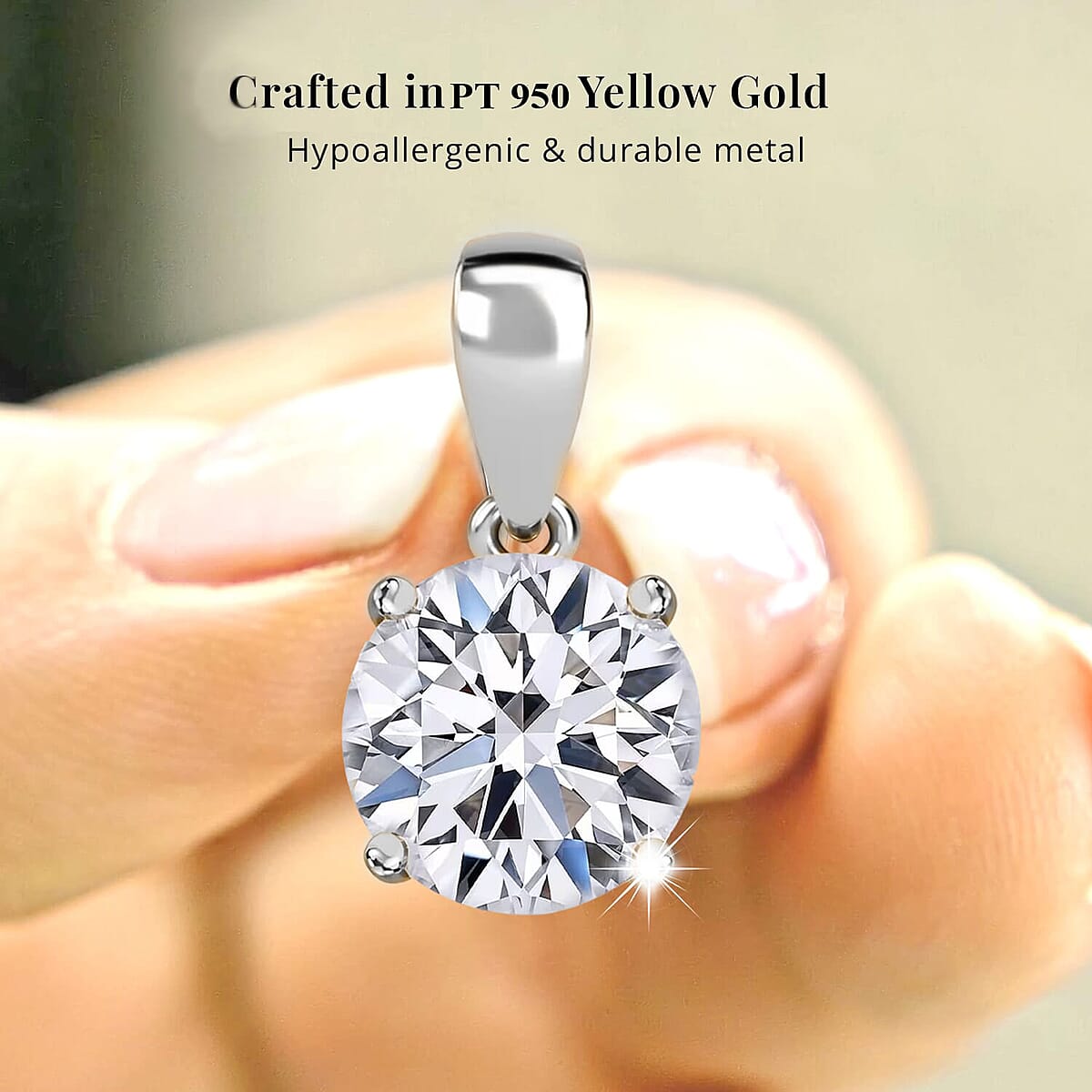 IGI Certified Luxuriant Lab Grown Diamond E-F VS 4.00 ctw Solitaire Pendant Necklace in 950 Platinum 20 Inches image number 4