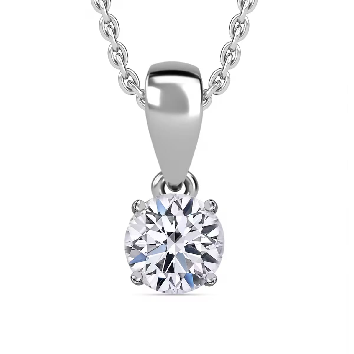 IGI Certified Luxuriant Lab Grown Diamond E-F VS 1.00 ctw Solitaire Pendant Necklace in 14K White Gold 20 Inches image number 0