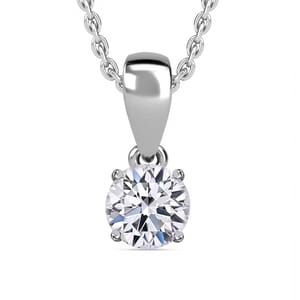 IGI Certified Luxuriant Lab Grown Diamond E-F VS 1.00 ctw Solitaire Pendant Necklace in 14K White Gold 20 Inches
