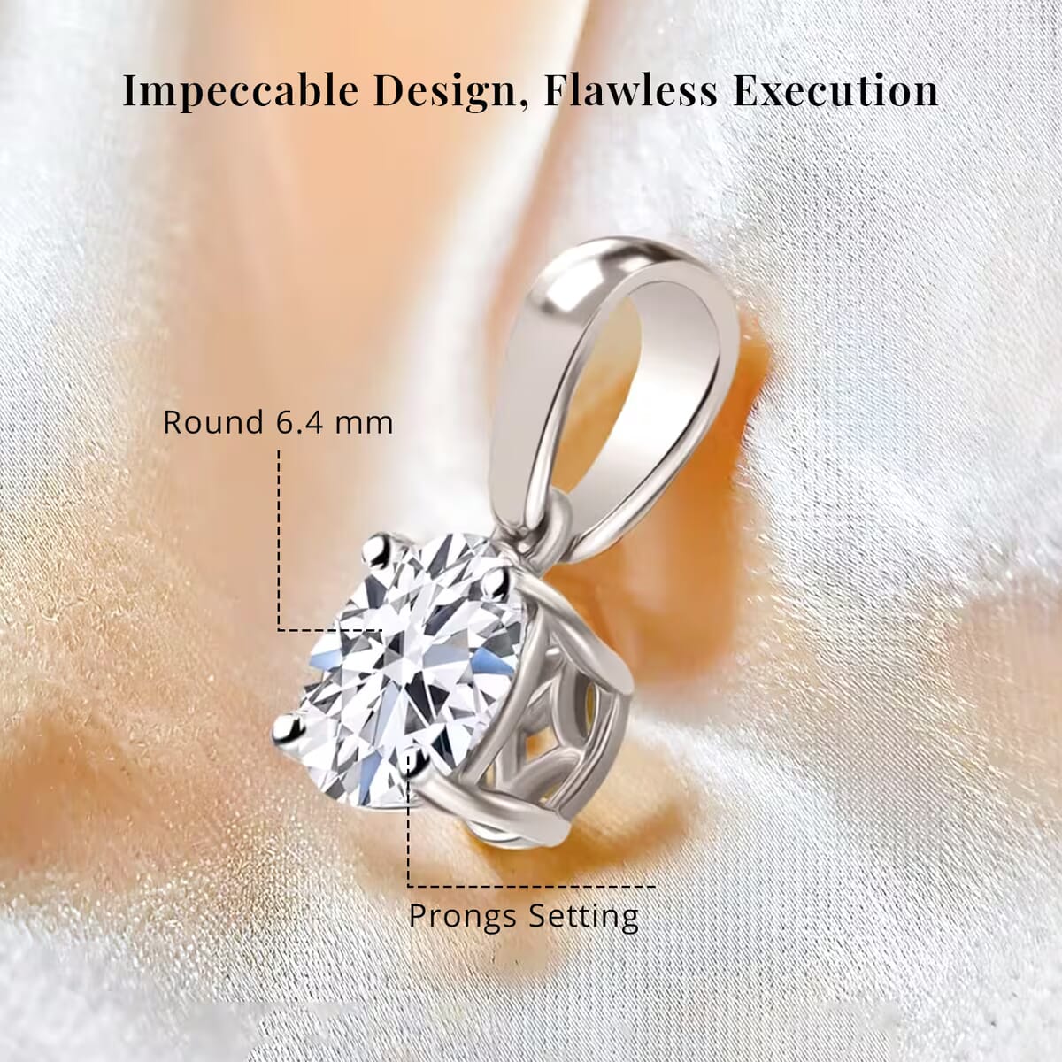 IGI Certified Luxuriant Lab Grown Diamond E-F VS 1.00 ctw Solitaire Pendant Necklace in 14K White Gold 20 Inches image number 5