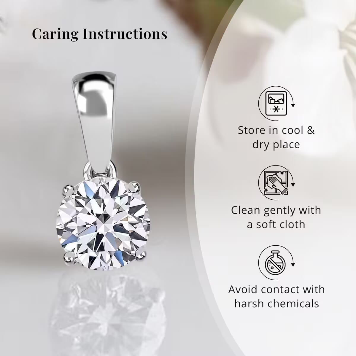 IGI Certified Luxuriant Lab Grown Diamond E-F VS 1.00 ctw Solitaire Pendant Necklace in 14K White Gold 20 Inches image number 6