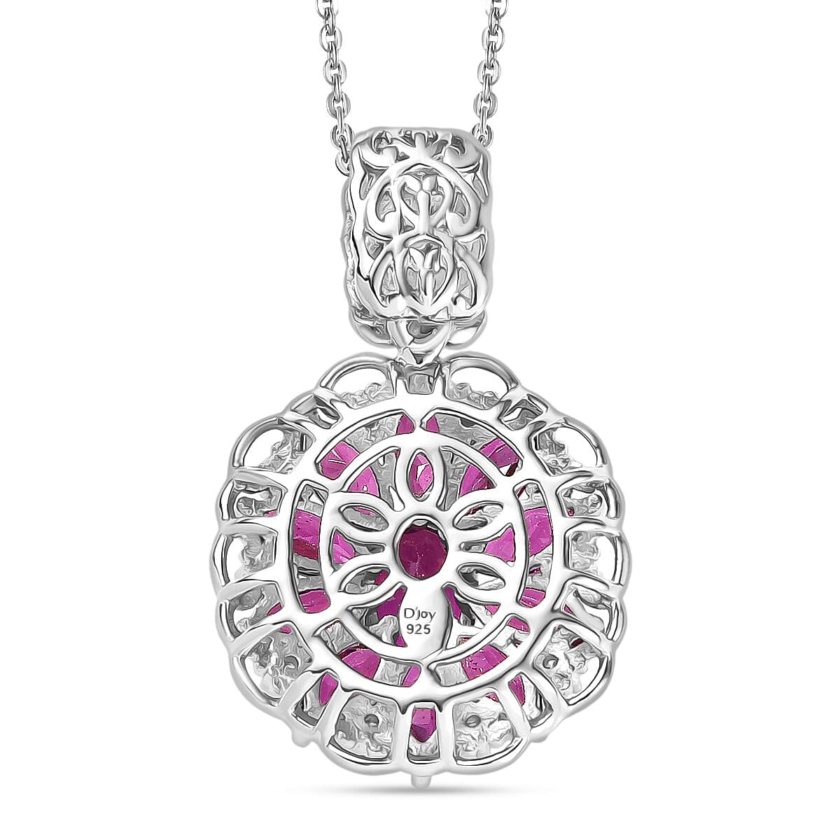 AAA Radiant Ember Garnet and Moissanite 4.80 ctw Pendant Necklace in 18K Vermeil YG and Rhodium Over Sterling Silver 20 Inches