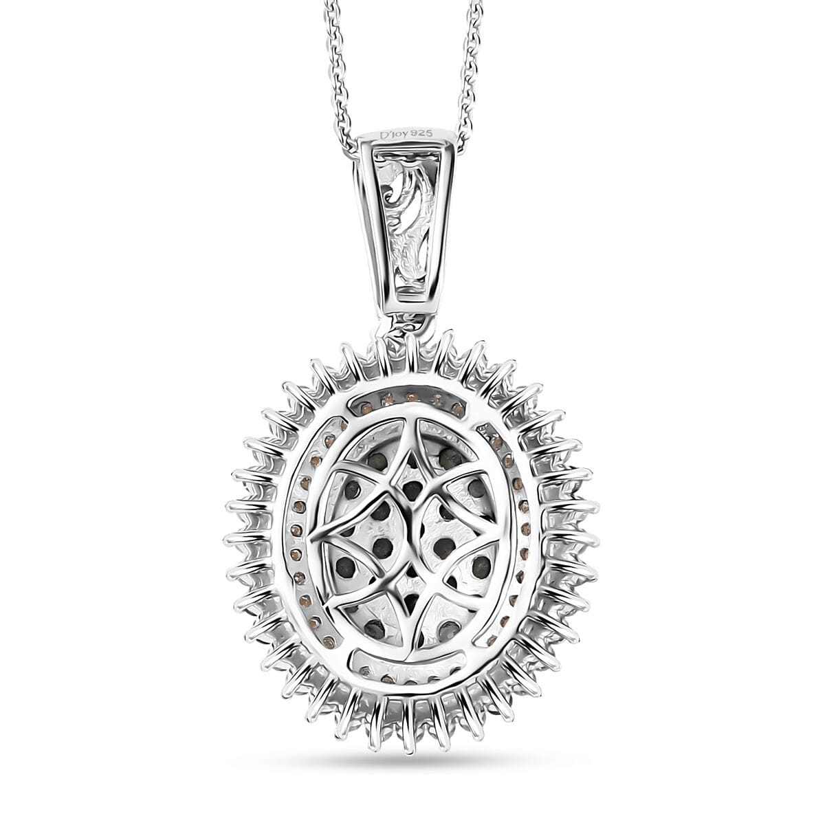 D'Joy Narsipatnam Alexandrite and Moissanite 1.65 ctw Water Bubbles Pendant Necklace in 18K Vermeil YG and Rhodium Over Sterling Silver 20 Inches image number 4