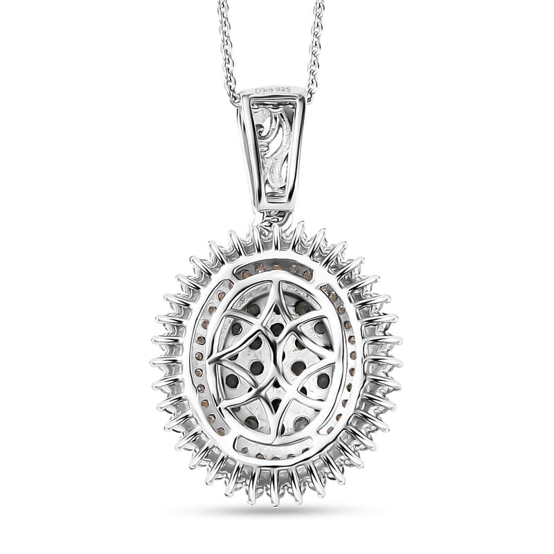 D'Joy Narsipatnam Alexandrite and Moissanite 1.65 ctw Water Bubbles Pendant Necklace in 18K Vermeil YG and Rhodium Over Sterling Silver 20 Inches