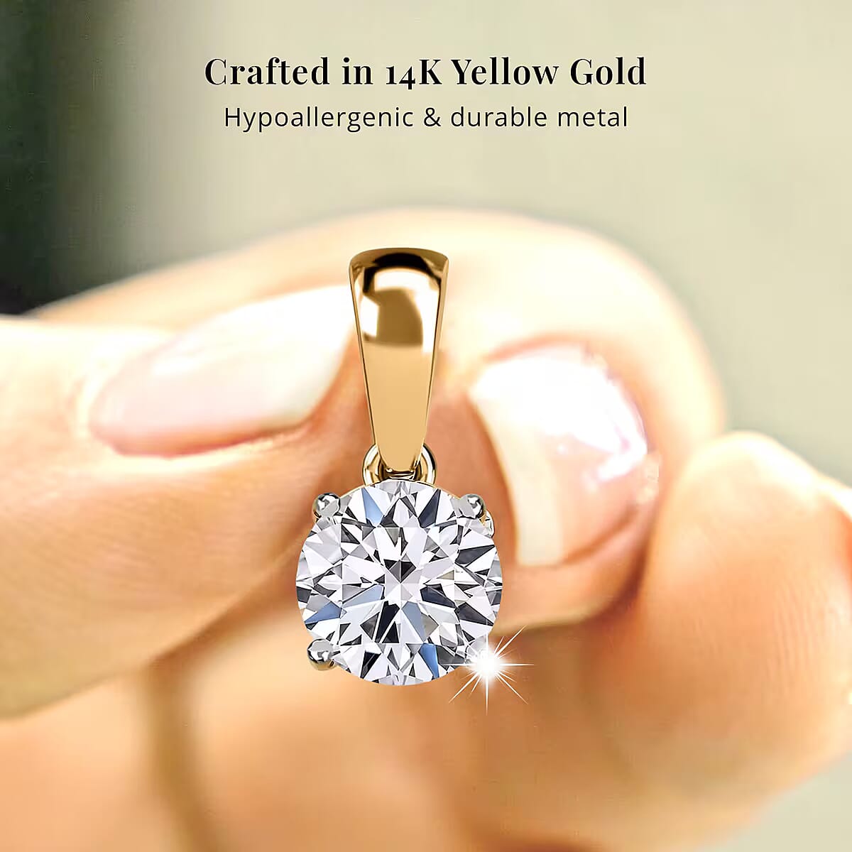 IGI Certified Luxuriant Lab Grown Diamond E-F VS 1.00 ctw Solitaire Pendant Necklace in 14K Yellow Gold 20 Inches image number 4