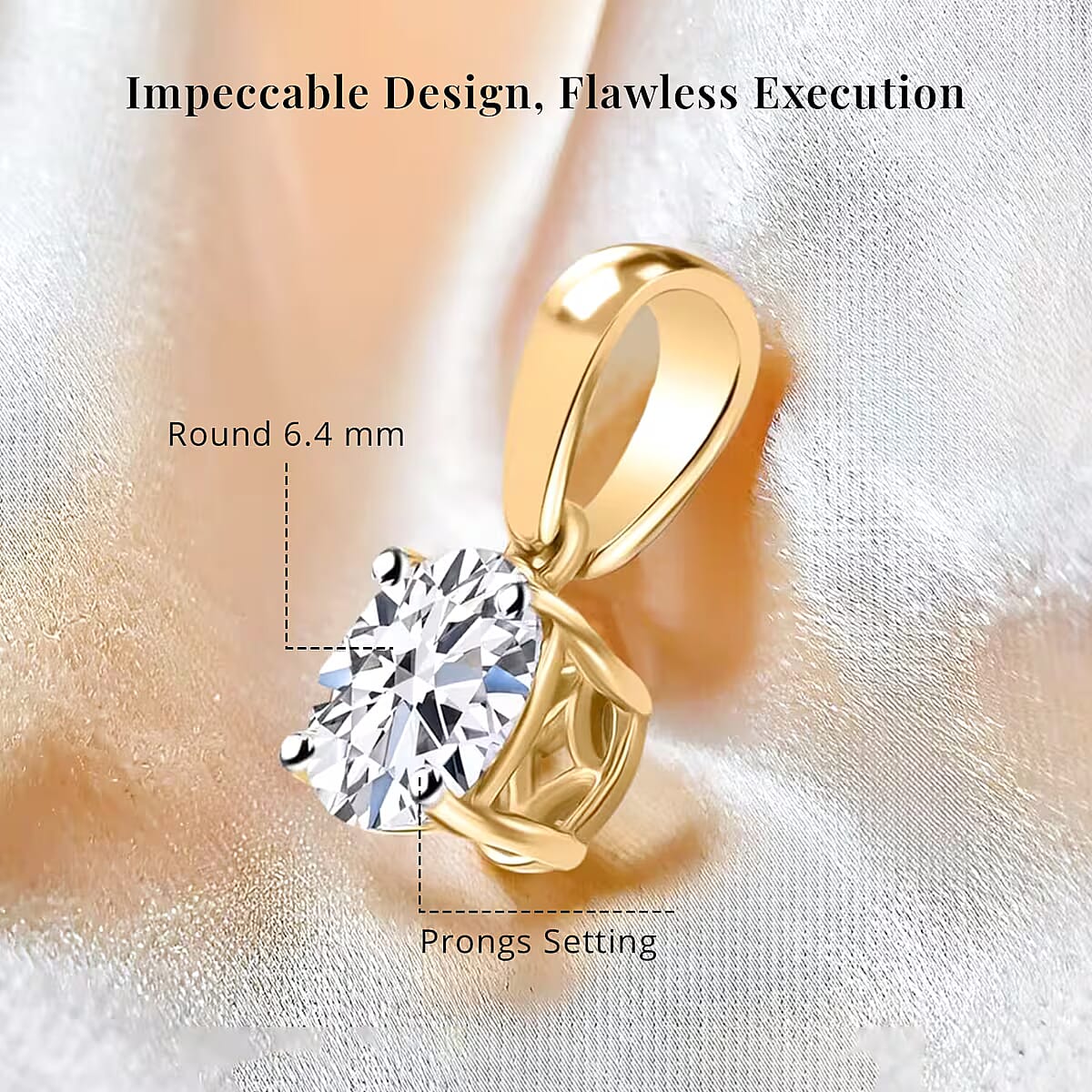 IGI Certified Luxuriant Lab Grown Diamond E-F VS 1.00 ctw Solitaire Pendant Necklace in 14K Yellow Gold 20 Inches image number 5