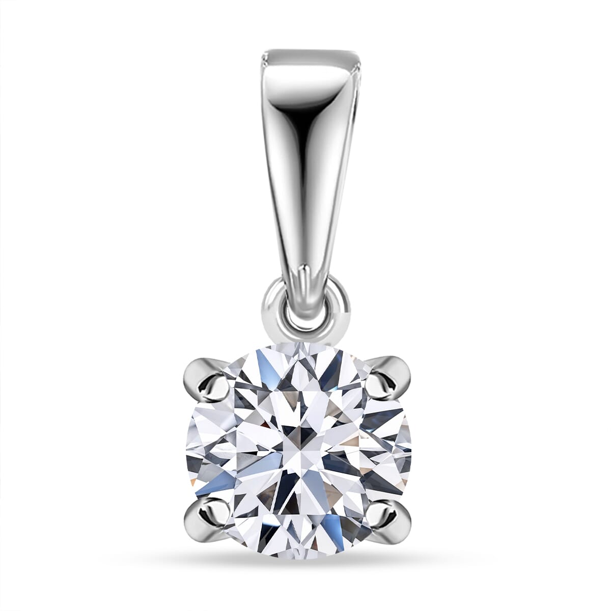 Luxuriant Lab Grown Diamond E-F VS 0.50 ctw Solitaire Pendant Necklace in 14K White Gold 20 Inches image number 0