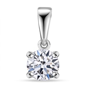 Luxuriant Lab Grown Diamond E-F VS 0.50 ctw Solitaire Pendant Necklace in 14K White Gold 20 Inches