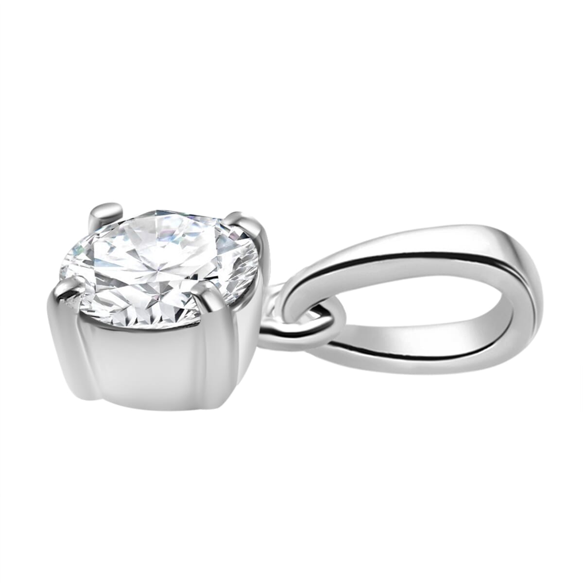 Luxuriant Lab Grown Diamond E-F VS 0.50 ctw Solitaire Pendant Necklace in 14K White Gold 20 Inches image number 3