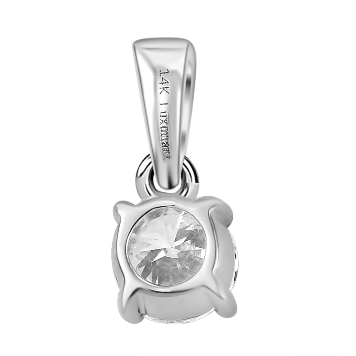 Luxuriant Lab Grown Diamond E-F VS 0.50 ctw Solitaire Pendant Necklace in 14K White Gold 20 Inches image number 4