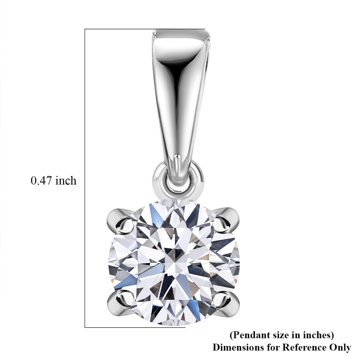 Luxuriant Lab Grown Diamond E-F VS 0.50 ctw Solitaire Pendant Necklace in 14K White Gold 20 Inches image number 5