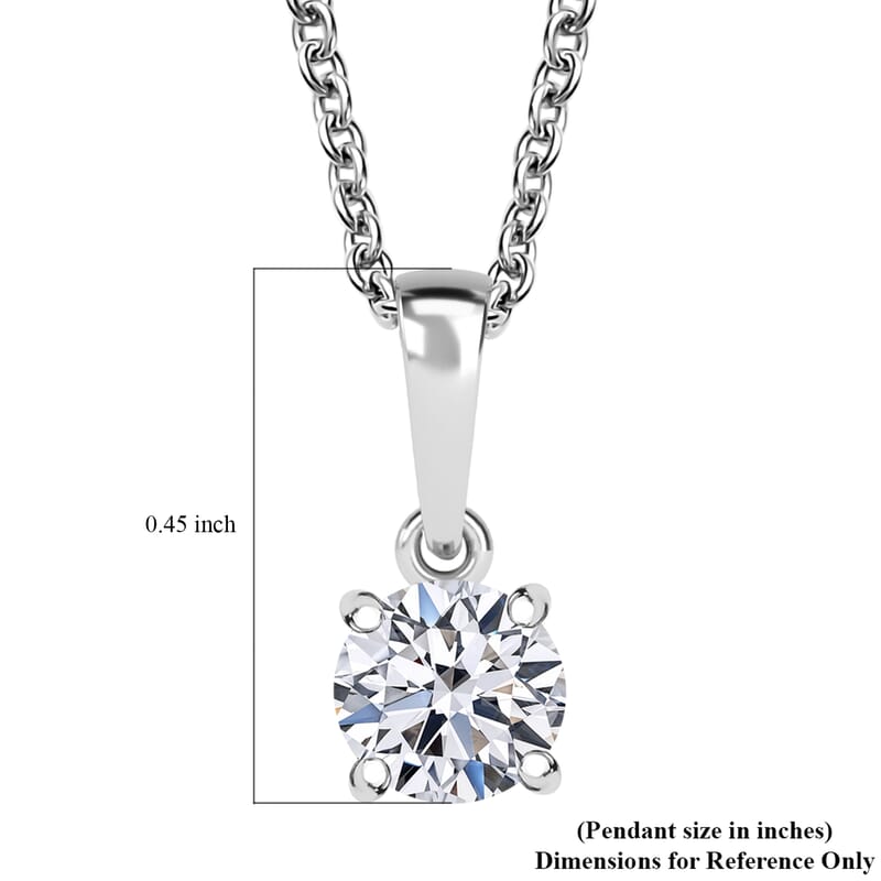 Luxuriant Lab Grown Diamond E-F VS 0.50 ctw Solitaire Pendant Necklace in 14K White Gold 20 Inches