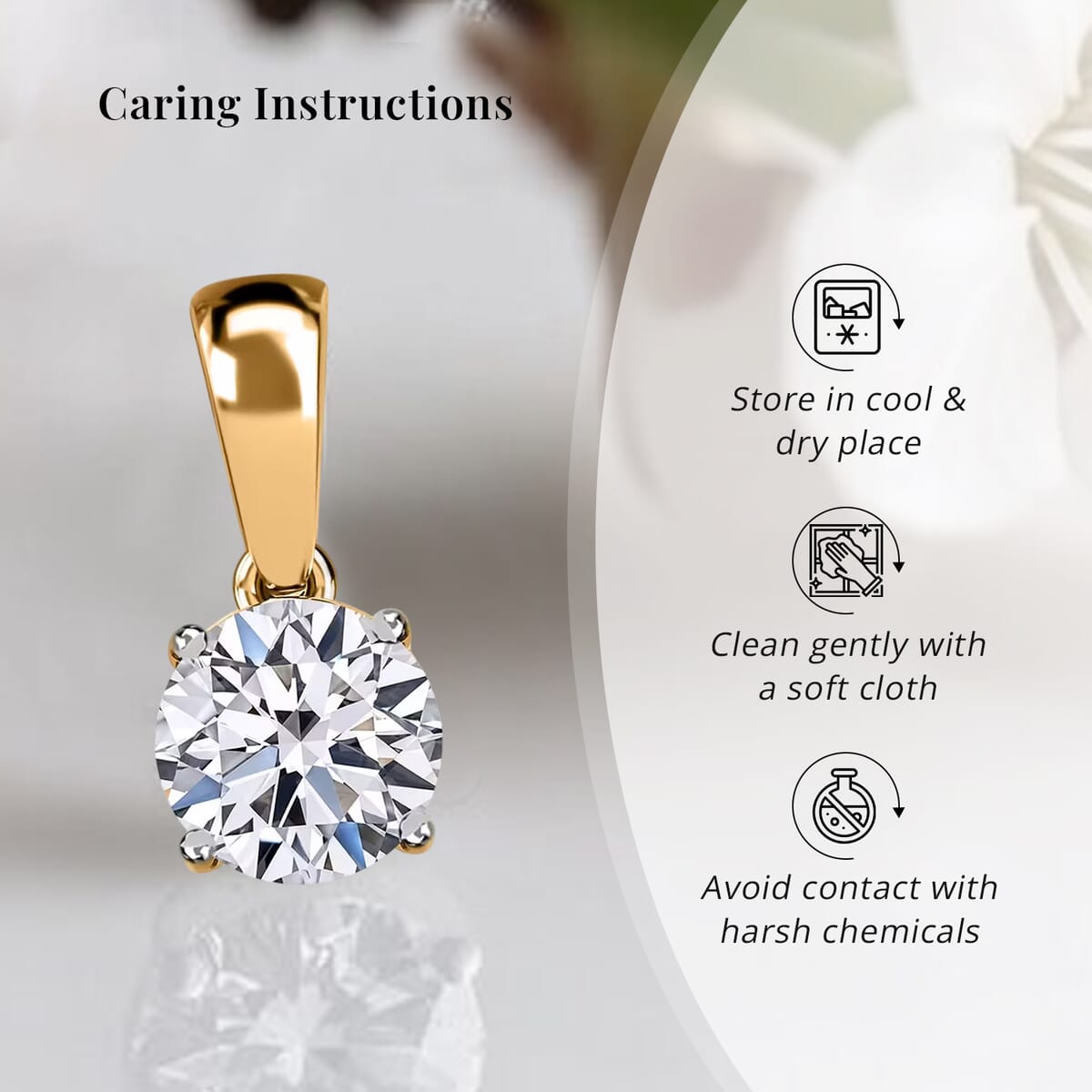IGI Certified Luxuriant Lab Grown Diamond E-F VS Solitaire Pendant Necklace in 18K Vermeil Yellow Gold Over Sterling Silver 20 Inches 1.00 ctw image number 7