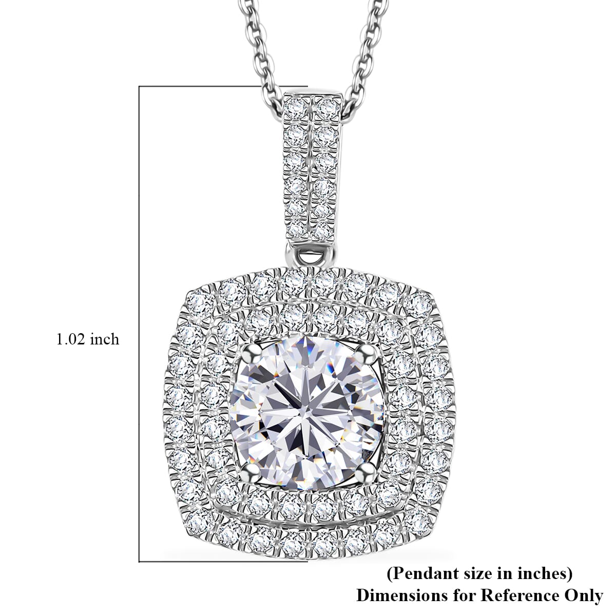 D'Joy Moissanite 2.50 ctw Pendant Necklace 20 inches in Rhodium Over Sterling Silver image number 6