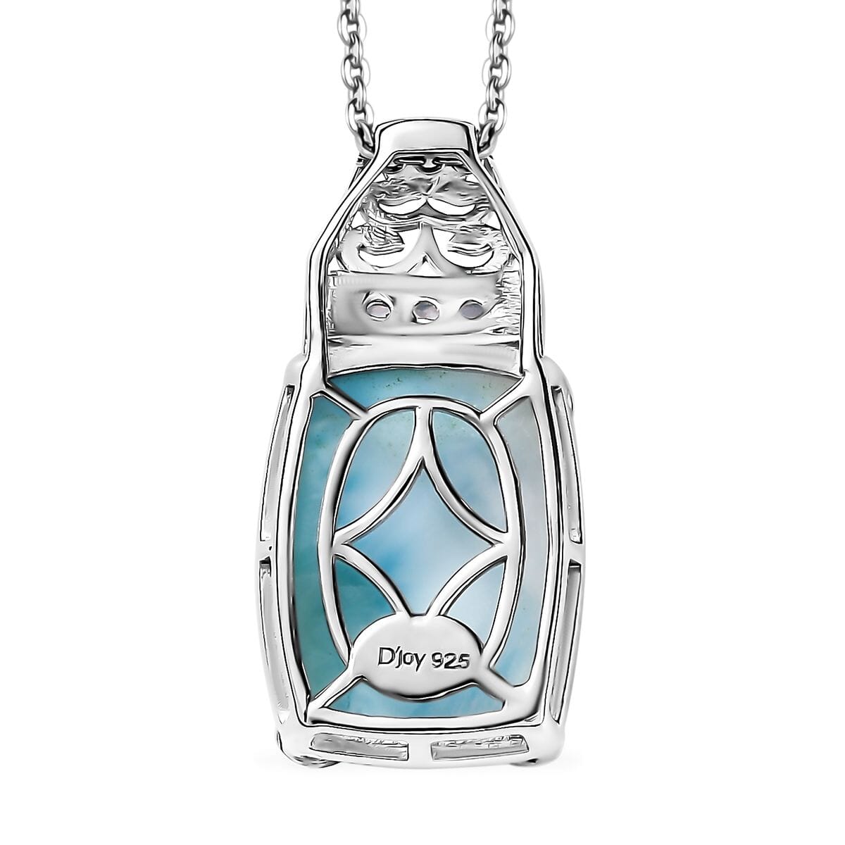 D'Joy Larimar and Tanzanite 13.00 ctw Pendant Necklace in 18K Vermeil YG and Rhodium Over Sterling Silver 20 Inches image number 4