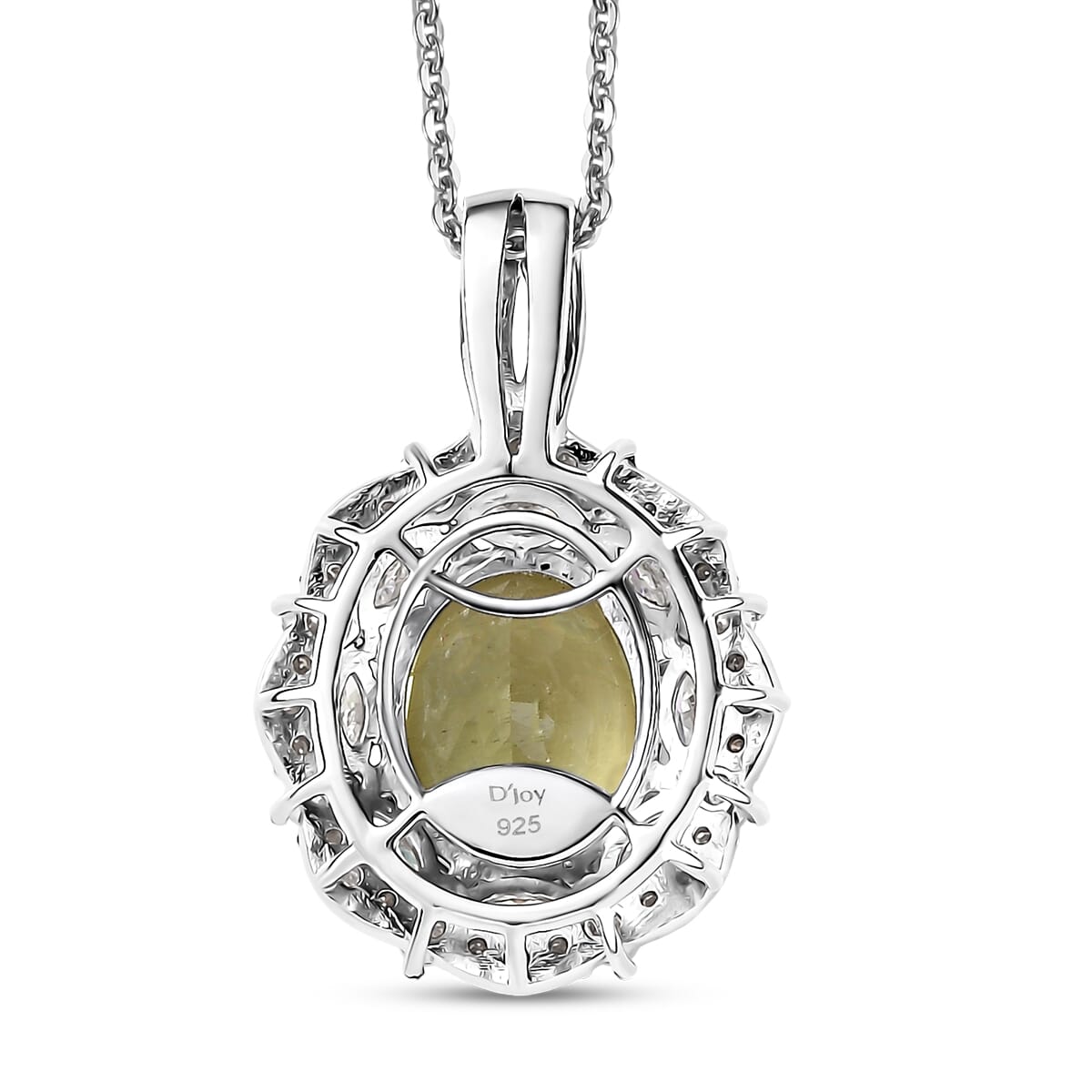 D'Joy Premium Yellow Apatite and Moissanite 4.90 ctw Pendant Necklace in Rhodium Over Sterling Silver 20 Inches image number 4