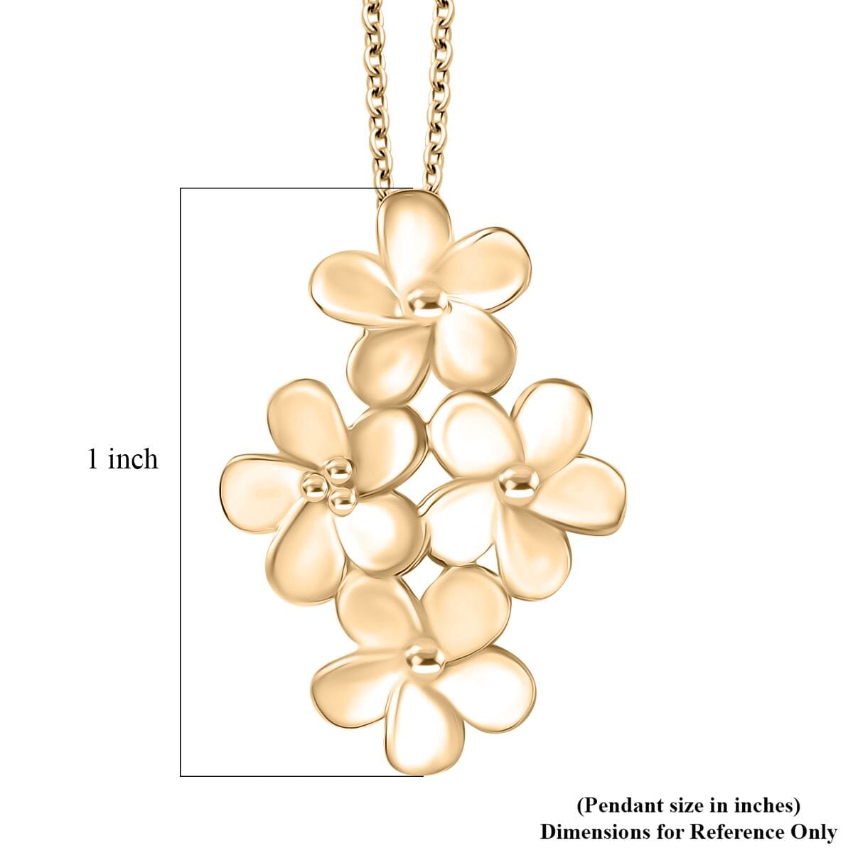 Luxoro Bouquet of Flowers Pendant Necklace in 10K Yellow Gold 3.90 Grams 20 Inches image number 5