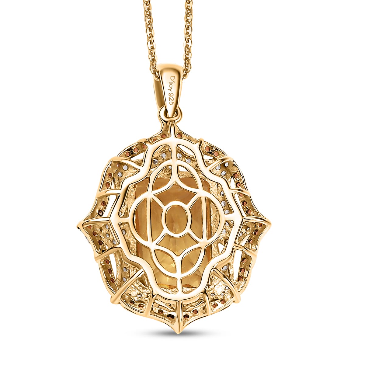 D'Joy Yellow Labradorite and Multi Gemstone 7.50 ctw Solar Flare Pendant Necklace in 18K Vermeil Yellow Gold Over Sterling Silver 20 Inches image number 4