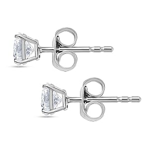 Moissanite 2.82 ctw Set of 3 Solitaire Stud Earrings in Rhodium Over Sterling Silver