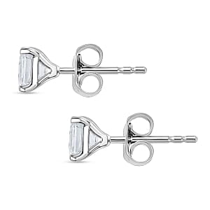 Moissanite 2.82 ctw Set of 3 Solitaire Stud Earrings in Rhodium Over Sterling Silver