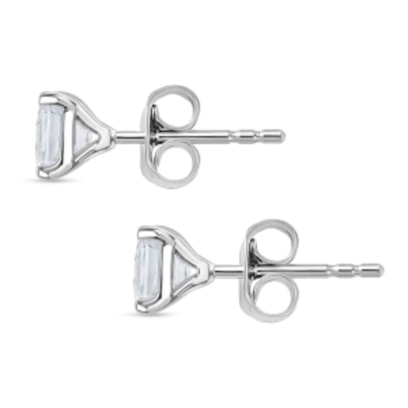 Moissanite 2.82 ctw Set of 3 Solitaire Stud Earrings in Rhodium Over Sterling Silver