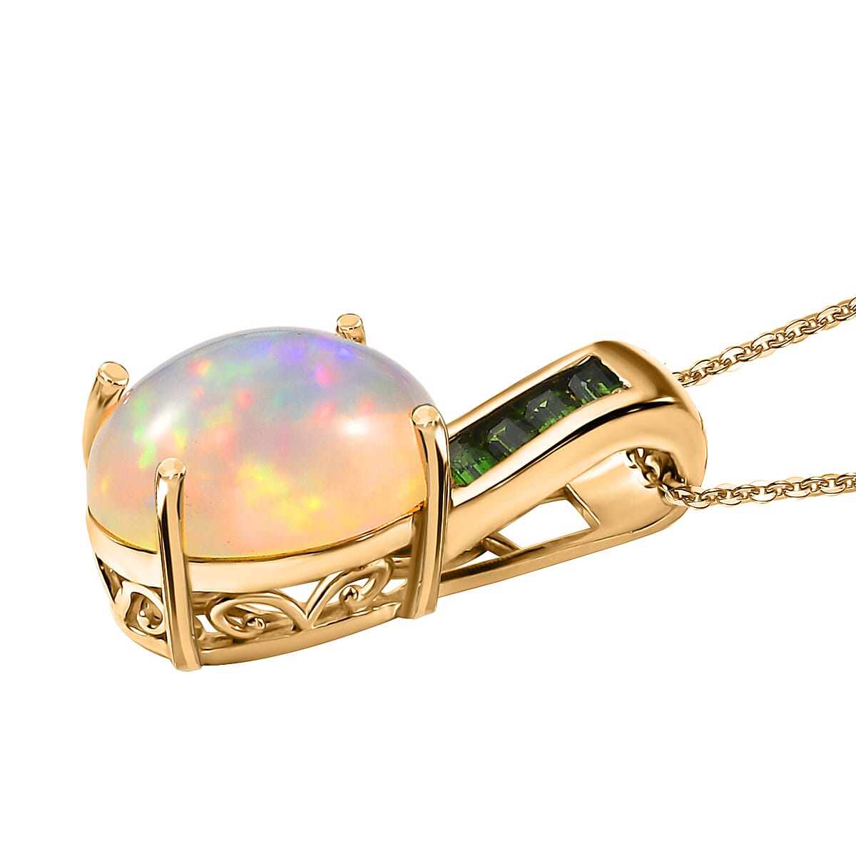 Ethiopian Welo Opal & Chrome Diopside