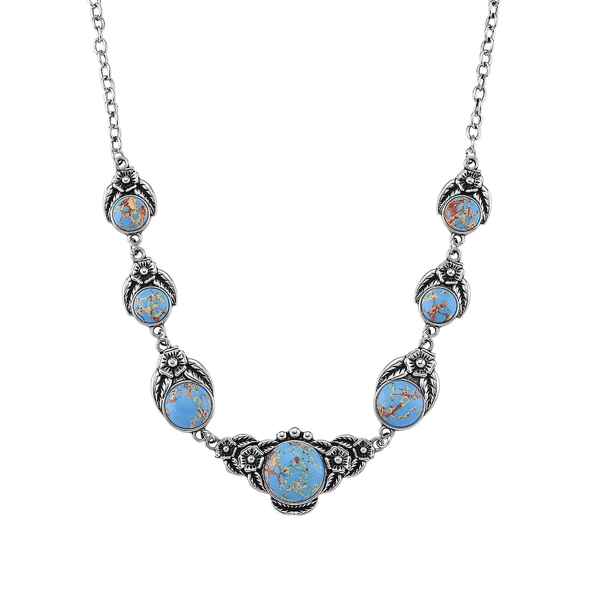 Imperial Jasper Necklace (17-20 Inches) and Earrings in Silvertone 160.00 ctw image number 2