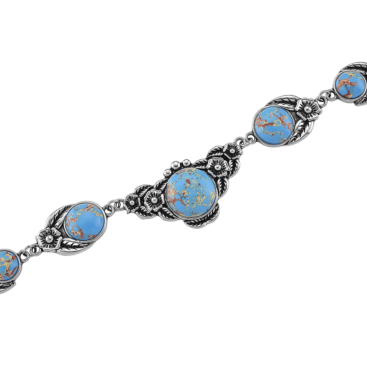 Imperial Jasper Necklace (17-20 Inches) and Earrings in Silvertone 160.00 ctw image number 3
