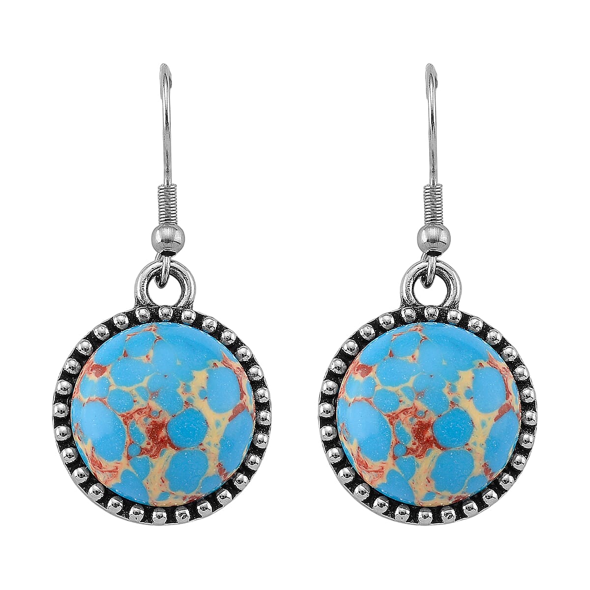 Imperial Jasper Necklace (17-20 Inches) and Earrings in Silvertone 160.00 ctw image number 5