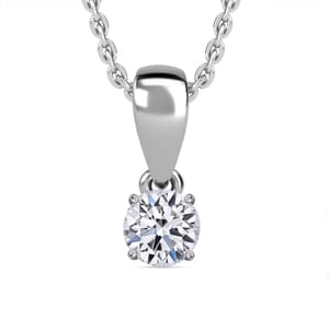 Luxuriant Lab Grown Diamond E-F VS 0.50 ctw Solitaire Pendant without Chain Necklae in 14K White Gold 20 Inches