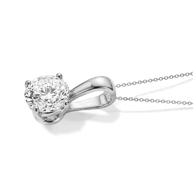 Luxuriant Lab Grown Diamond E-F VS 0.50 ctw Solitaire Pendant Necklace in 14K White Gold 20 Inches