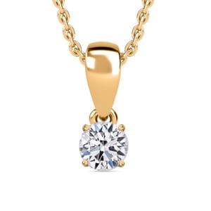 Luxuriant Lab Grown Diamond E-F VS 0.50 ctw Solitaire Pendant without Chain Necklae in 14K Yellow Gold 20 Inches