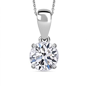 IGI Certified Luxuriant Lab Grown Diamond E-F VS 1.00 ctw Solitaire Pendant Necklace in 14K White Gold 20 Inches (Del. in 10-12 Days)