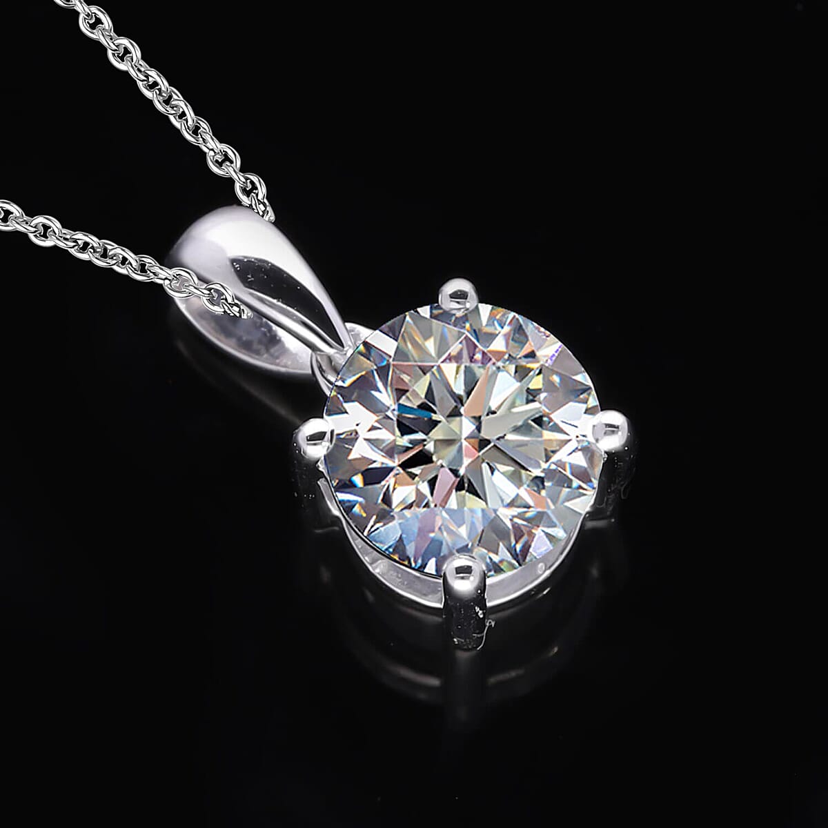 IGI Certified Luxuriant Lab Grown Diamond E-F VS 1.00 ctw Solitaire Pendant Necklace in 14K White Gold 20 Inches (Del. in 10-12 Days) image number 1