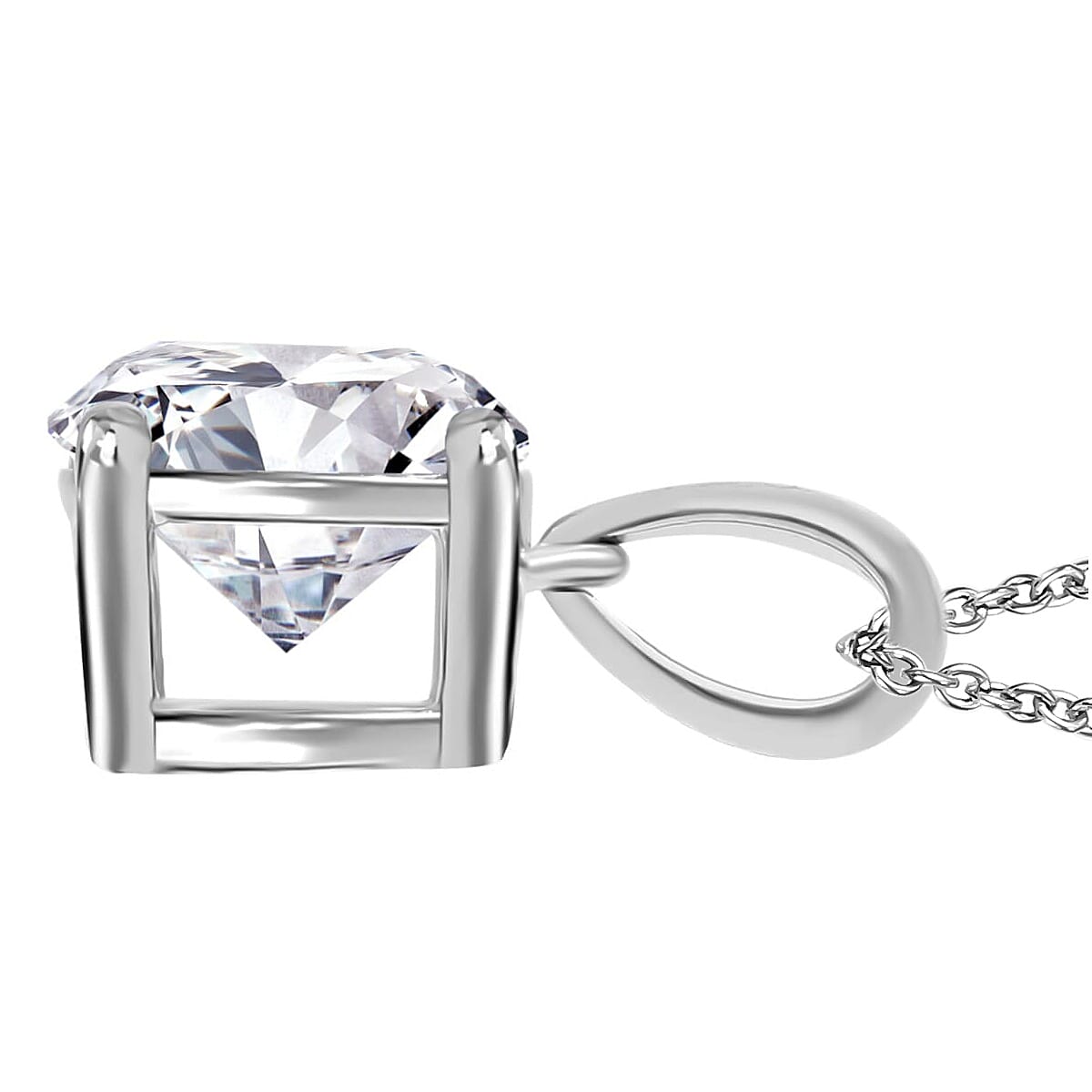 IGI Certified Luxuriant Lab Grown Diamond E-F VS 1.00 ctw Solitaire Pendant Necklace in 14K White Gold 20 Inches (Del. in 10-12 Days) image number 3