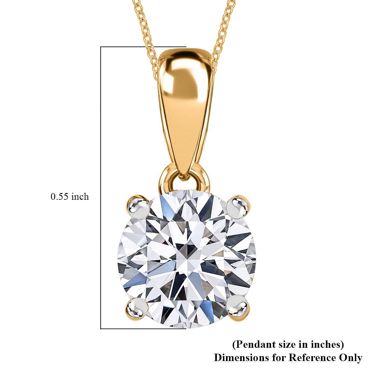 IGI Certified Luxuriant Lab Grown Diamond E-F VS 1.00 ctw Solitaire Pendant Necklace in 14K Yellow Gold 20 Inches (Del. in 10-12 Days) image number 7
