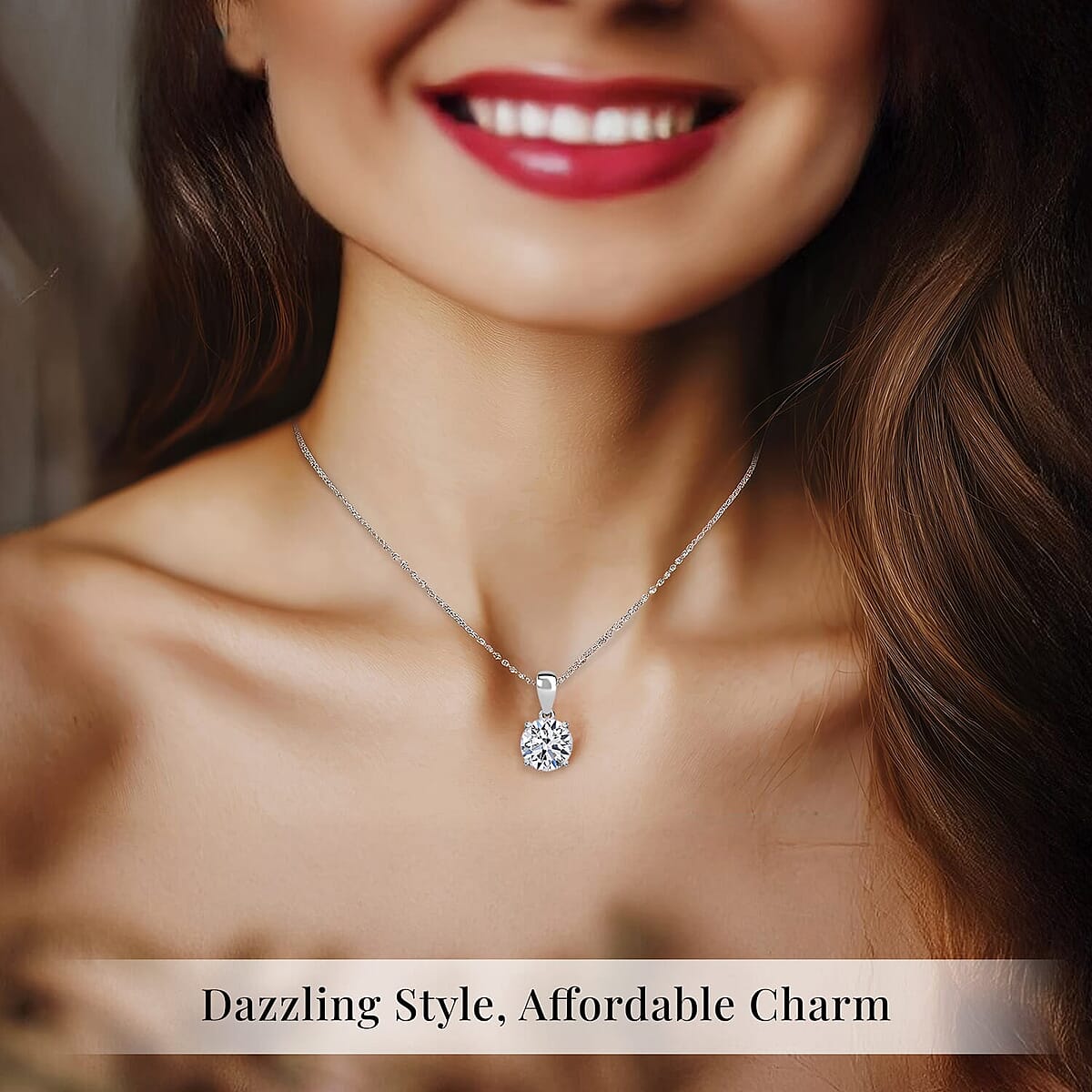 IGI Certified Luxuriant Lab Grown Diamond E-F VS 2.00 ctw Solitaire Pendant Necklace in 14K White Gold 20 Inches (Del. in 10-12 Days) image number 1