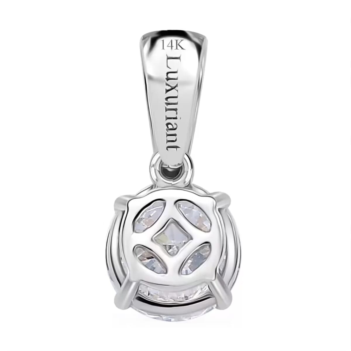 IGI Certified Luxuriant Lab Grown Diamond E-F VS 3.00 ctw Solitaire Pendant without Chain Necklae in 14K White Gold 20 Inches image number 8