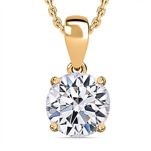 IGI Certified Luxuriant Lab Grown Diamond E-F VS 3.00 ctw Solitaire Pendant Necklace in 14K Yellow Gold 20 Inches (Del. in 10-12 Days)