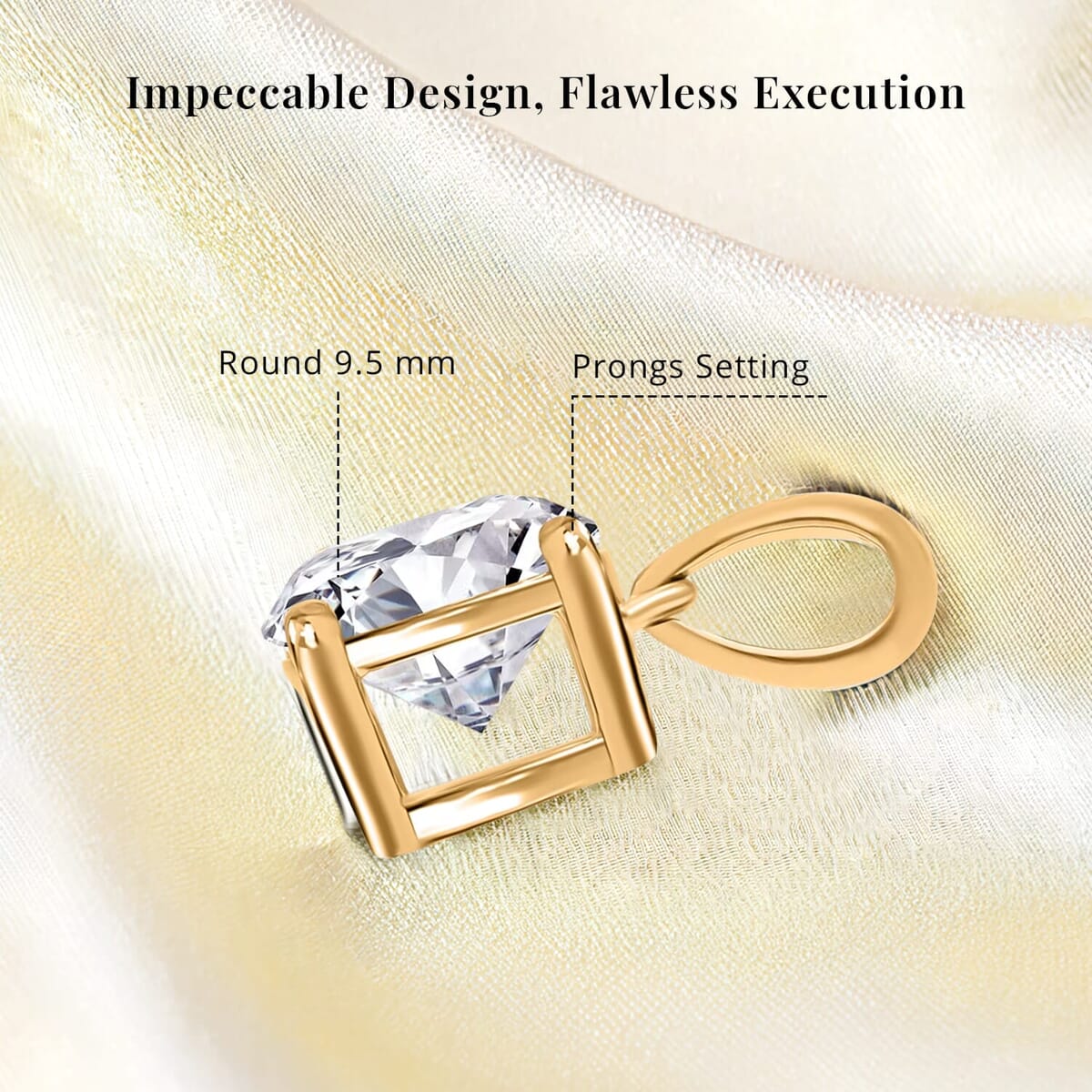 IGI Certified Luxuriant Lab Grown Diamond E-F VS 3.00 ctw Solitaire Pendant without Chain Necklae in 14K Yellow Gold 20 Inches image number 5