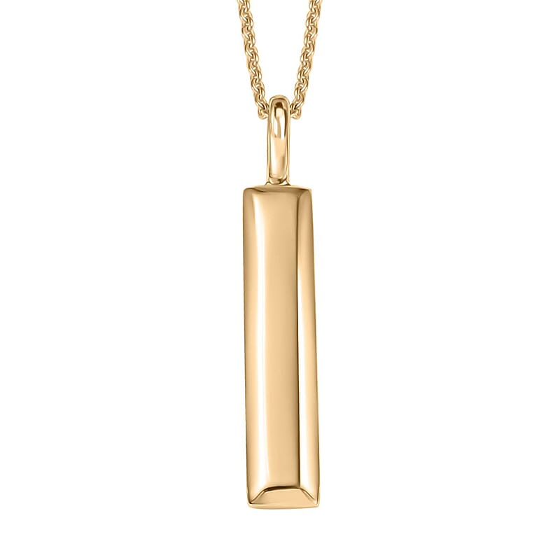 Eterna Bar Pendant Necklace in 10K Yellow Gold 3.50 Grams 20 Inches