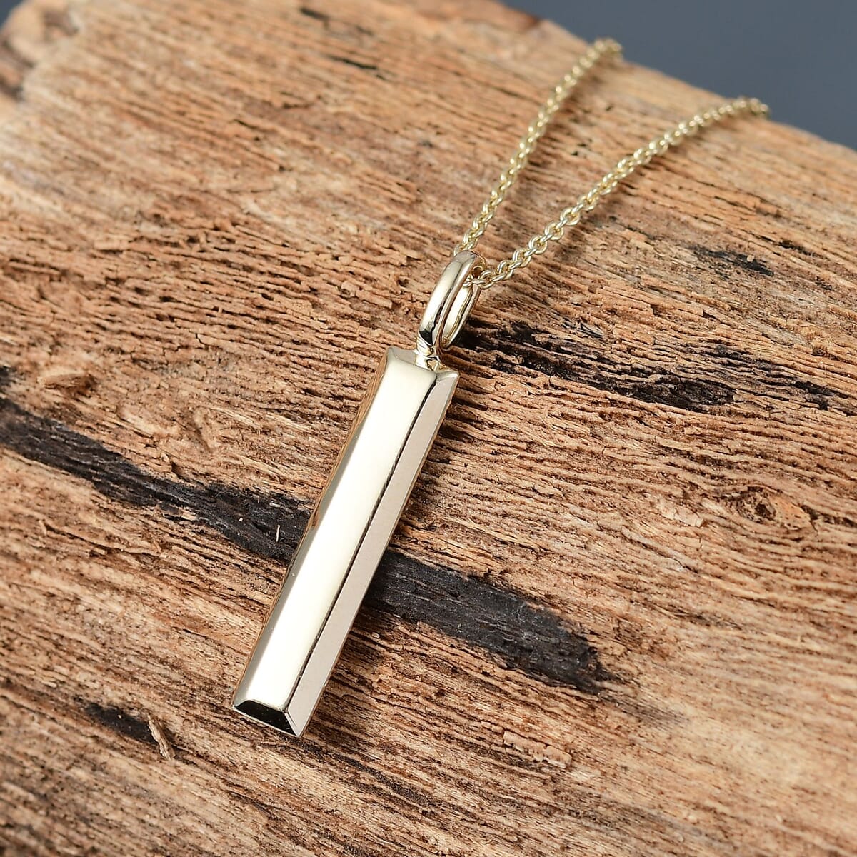 Bar Pendant Necklace in 10K Yellow Gold 3.50 Grams 20 Inches image number 1